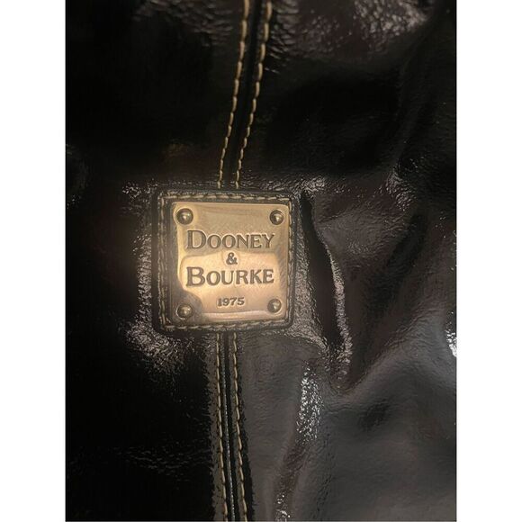 Dooney & Bourke Medium Chiara Patent Leather Drawstring Satchel Bag Black - Picture 13 of 16